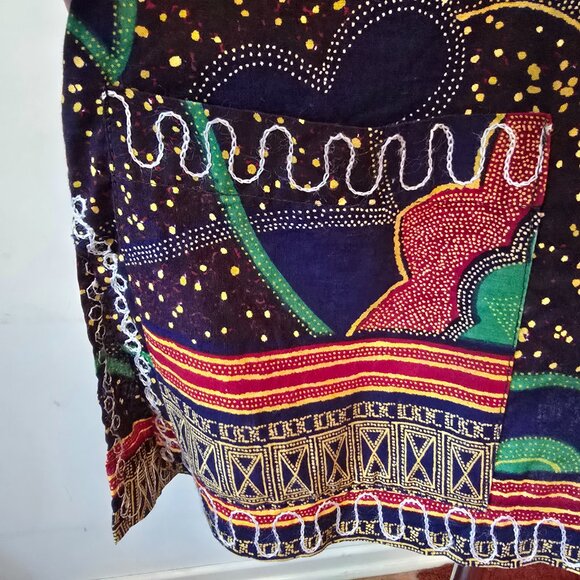 Vintage West African Print Top with Exquisite Embroidery - Picture 4 of 12